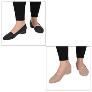 Passage Pack of 2 - Nude and Black Jelly Flats - Size 6