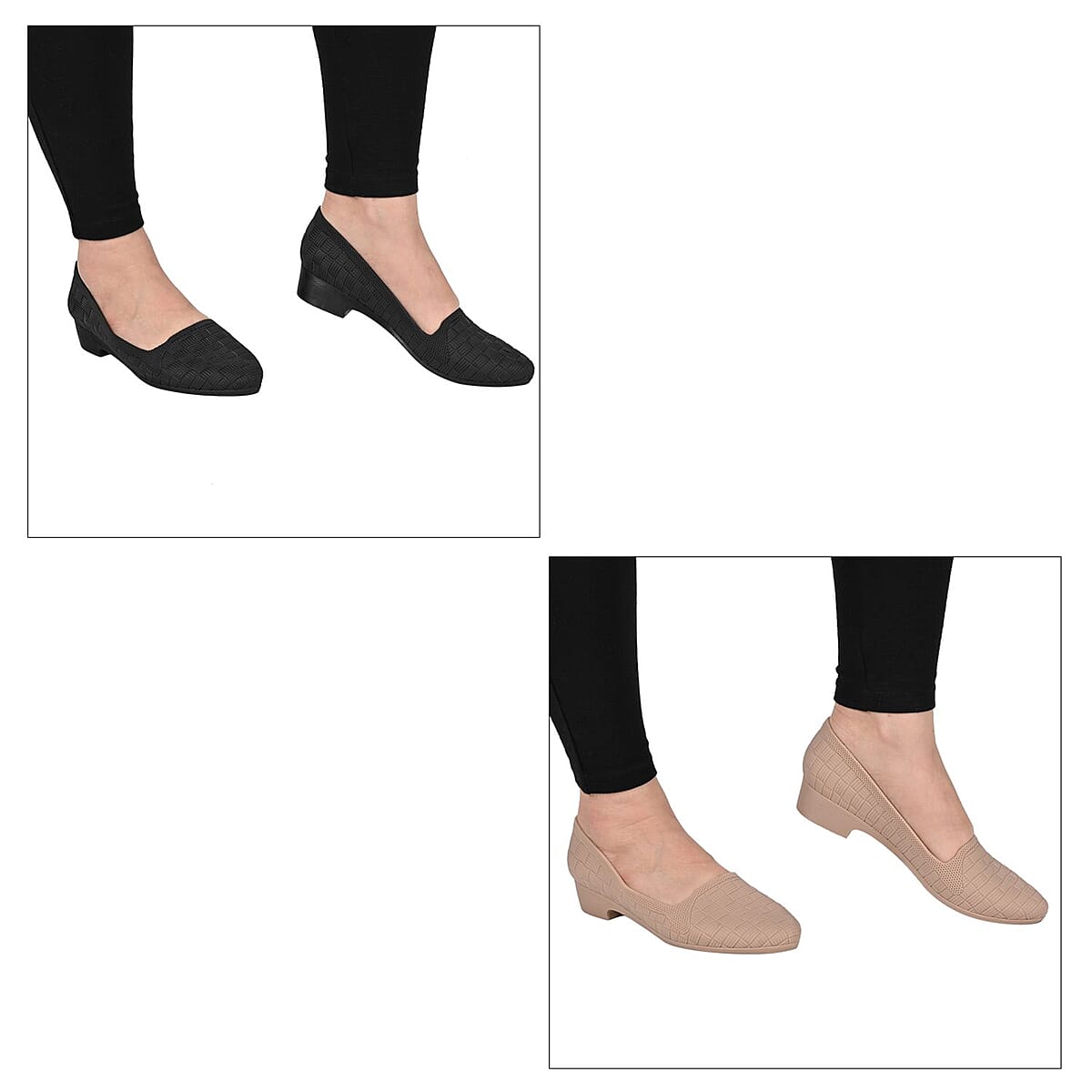Passage Pack of 2 - Nude and Black Jelly Flats - Size 8 image number 1