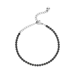 Simulated Black Diamond Tennis Bracelet in Stainless Steel (Adjustable) 3.00 ctw , Tarnish-Free, Waterproof, Sweat Proof Jewelry