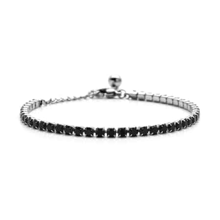 Simulated Yellow Diamond Tennis Bracelet in Stainless Steel (Adjustable) 3.00 ctw image number 2