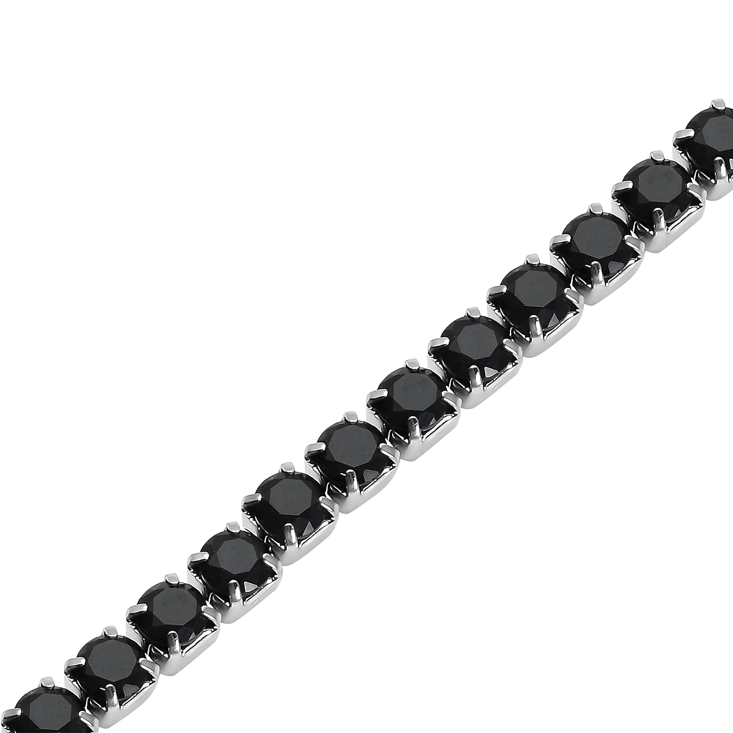 Simulated Black Diamond Tennis Bracelet in Stainless Steel (Adjustable) 3.00 ctw , Tarnish-Free, Waterproof, Sweat Proof Jewelry