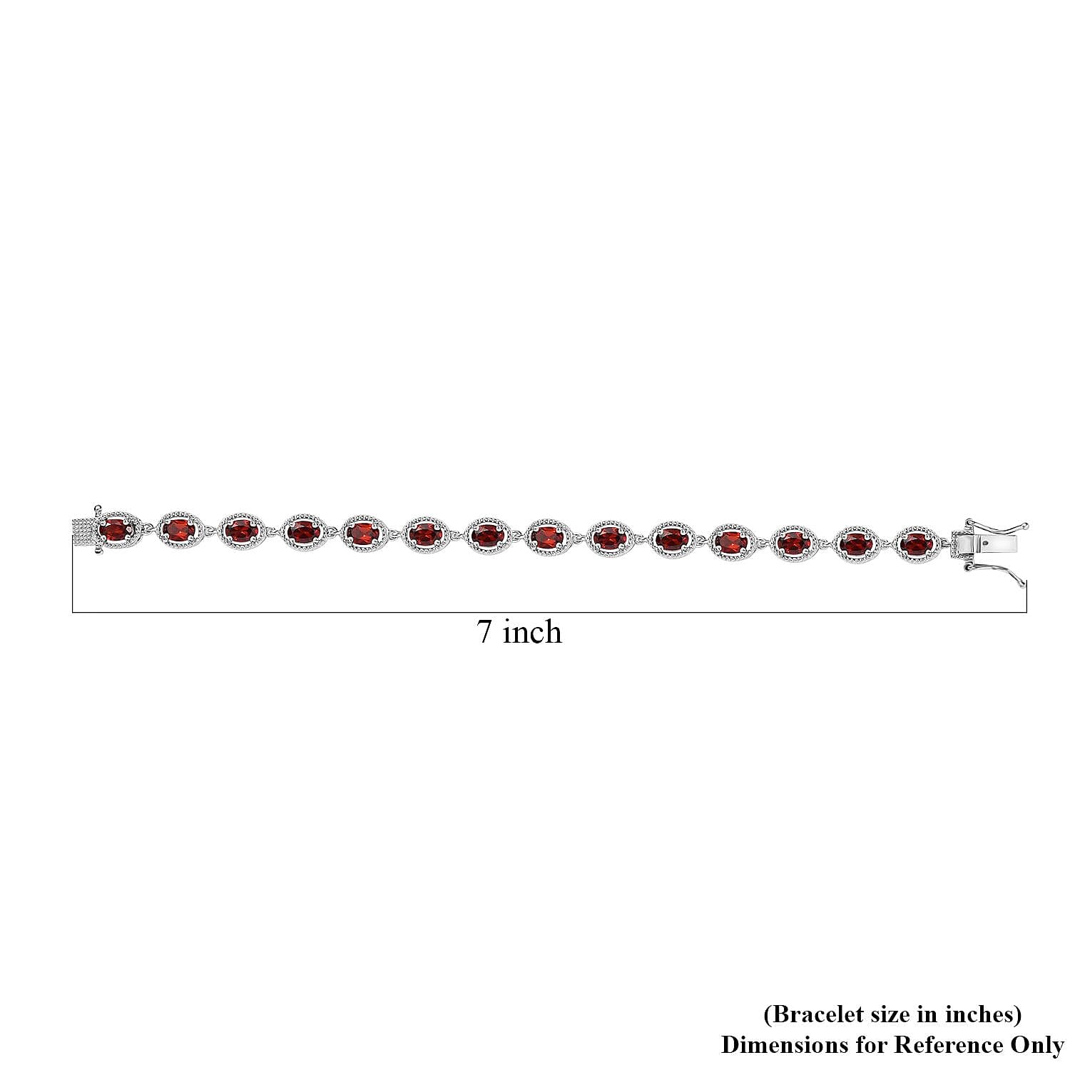 D'Joy Mozambique Garnet Bracelet in Platinum Over Sterling Silver (6.50 In) 7.65 ctw
