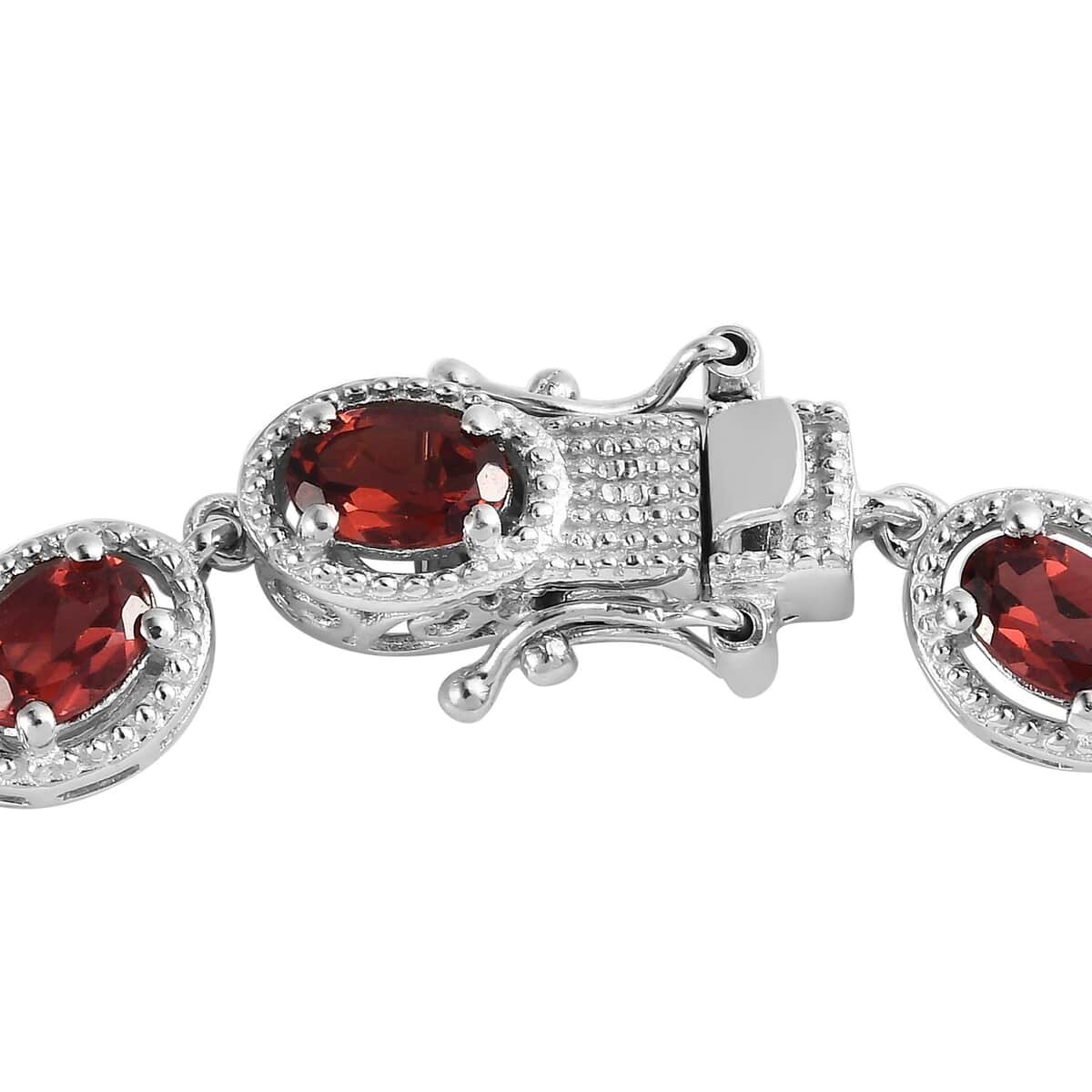 Mozambique Garnet Bracelet in Platinum Over Sterling Silver (6.50 In) 7.00 ctw image number 5