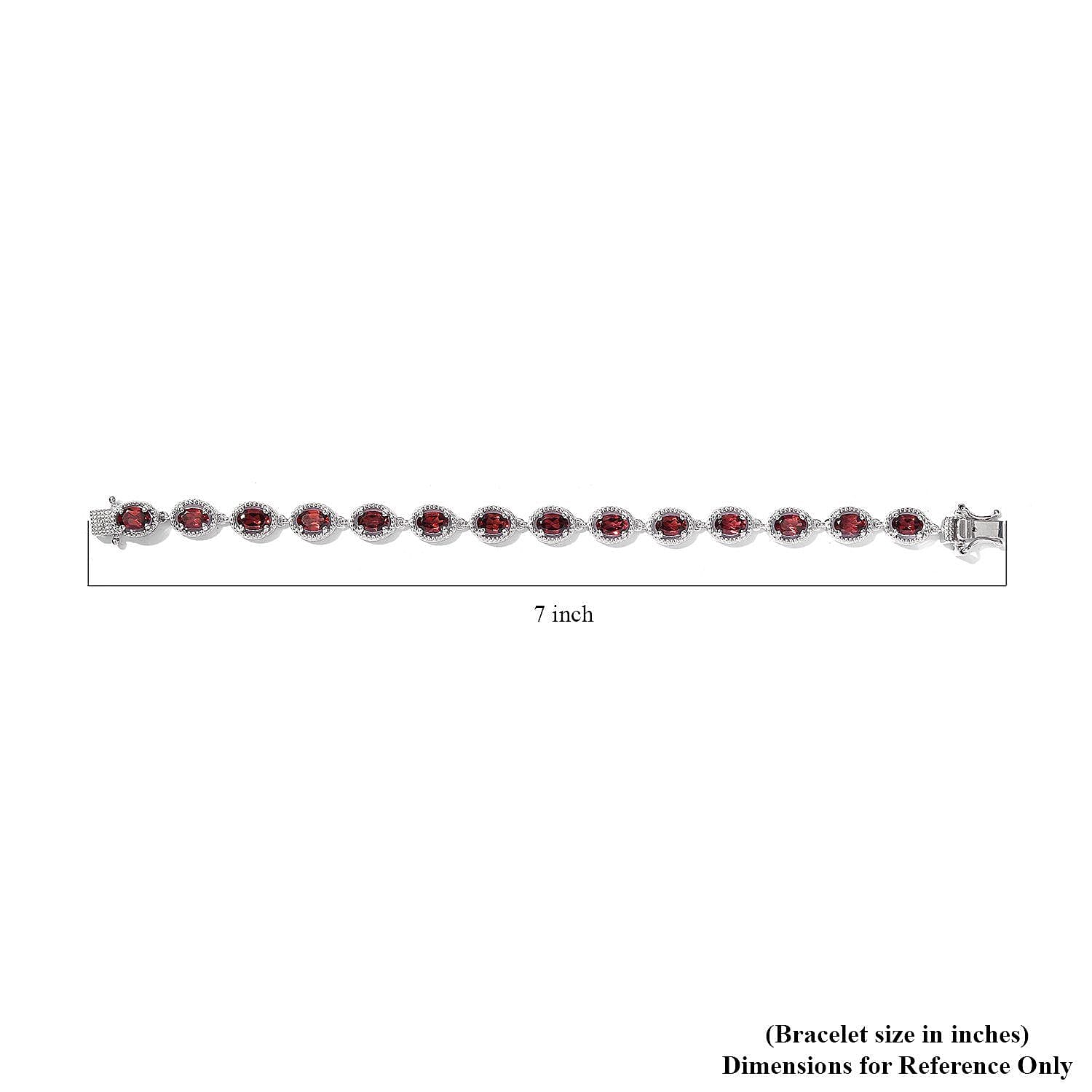 D'Joy Mozambique Garnet Bracelet in Platinum Over Sterling Silver (6.50 In) 7.65 ctw