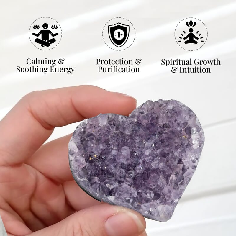 Amethyst Heart Shaped Geode -Medium (Approx. 125ctw)