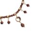 Gold Sandstone and Peach Glass Beaded Station Necklace 18-20 Inches in Goldtone 165.00 ctw image number 3