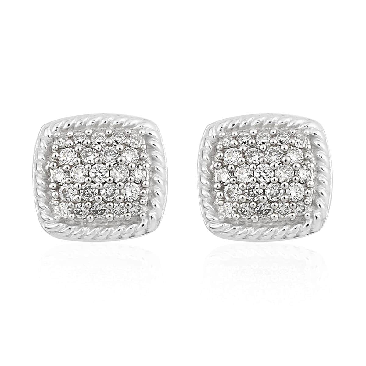 Luxuriant Lab Grown Diamond G-H SI Stud Earrings in Platinum Over Sterling Silver 0.33 ctw image number 0