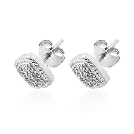 Luxuriant Lab Grown Diamond G-H SI Stud Earrings in Platinum Over Sterling Silver 0.33 ctw image number 3