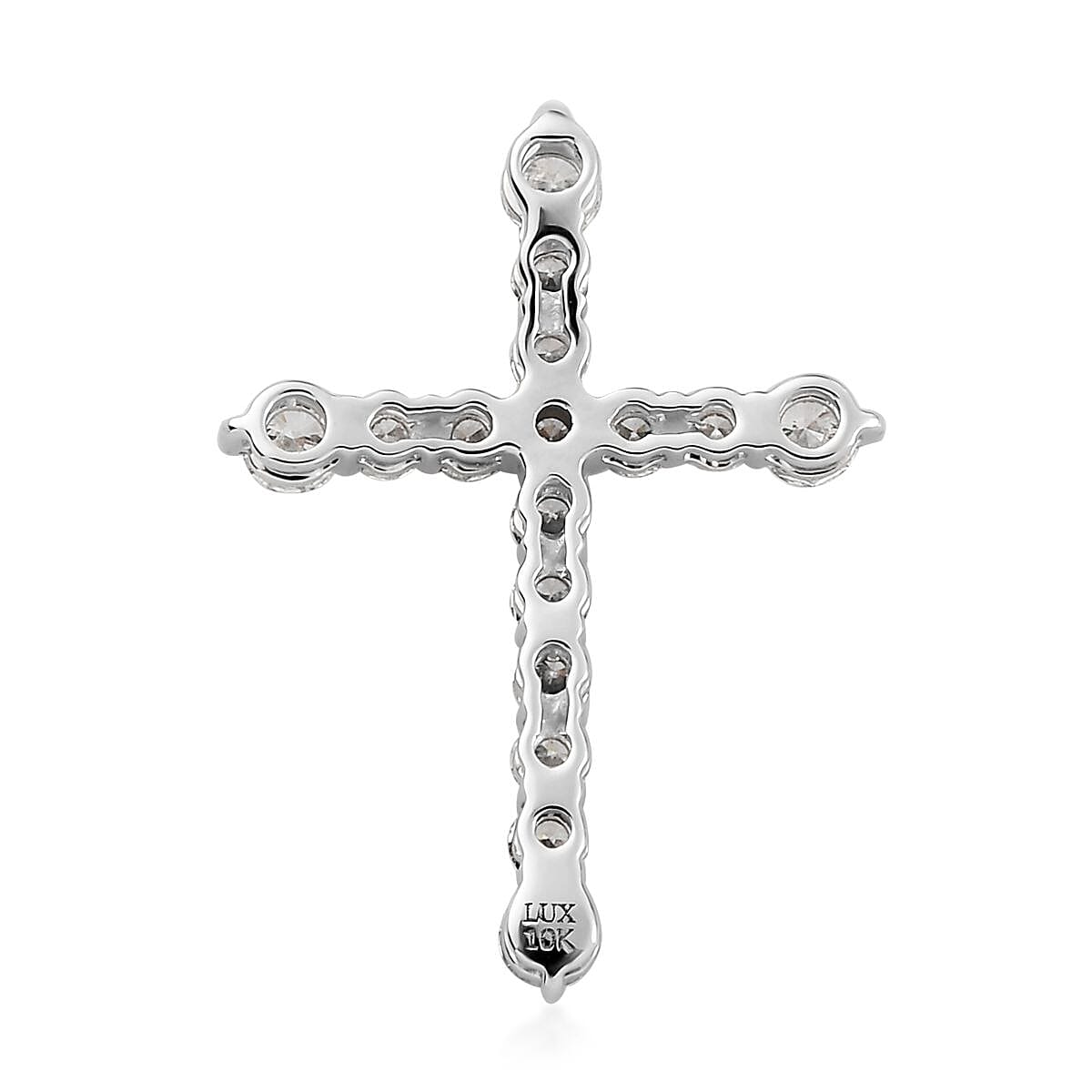 10K White Gold G-H SI Luxuriant Lab Grown Diamond Cross Pendant 1.00 ctw