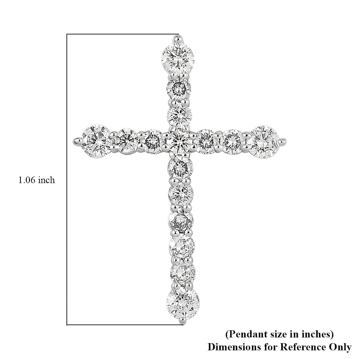 10K White Gold G-H SI Luxuriant Lab Grown Diamond Cross Pendant 1.00 ctw