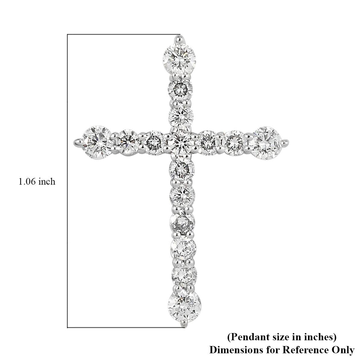 Luxoro 10K White Gold G-H SI Luxuriant Lab Grown Diamond Cross Pendant 1.00 ctw image number 4