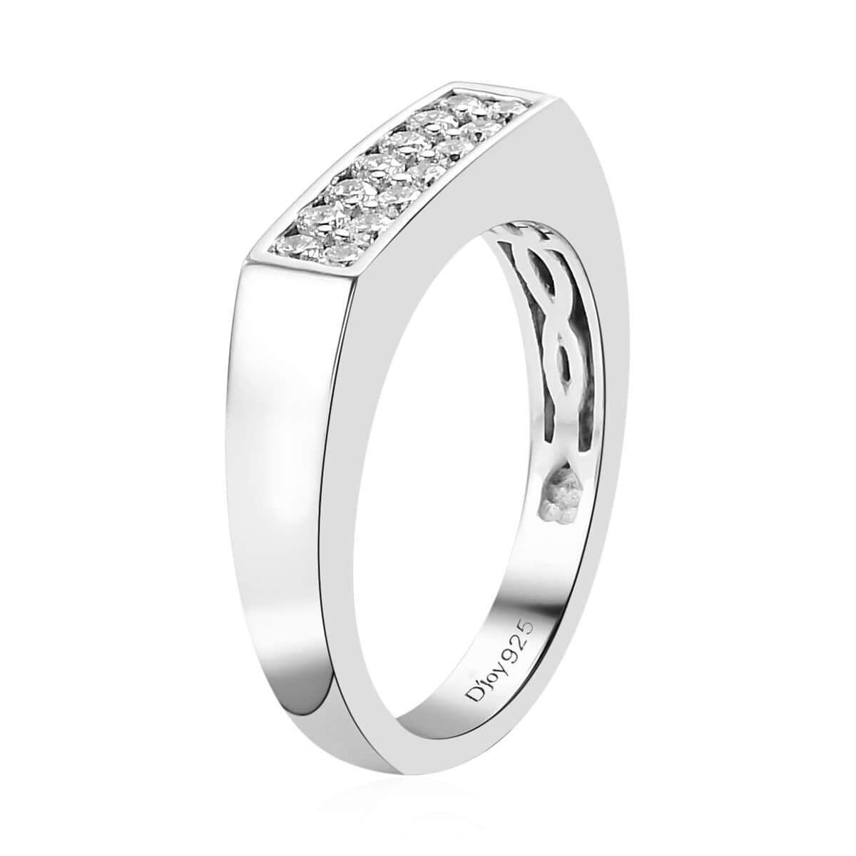 Lab Grown Diamond (G-H, SI) Ring in Platinum Over Sterling Silver (Size 10.0) 0.50 ctw image number 3