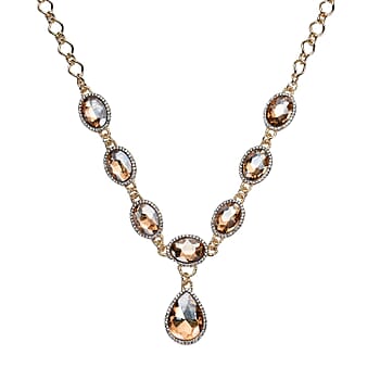 Simulated Champagne Quartz in Goldtone - Product card gallery slide 1 (10178563506489)