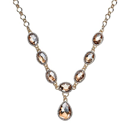 Simulated Champagne Quartz in Goldtone - Product card gallery slide 1 (10178563506489)