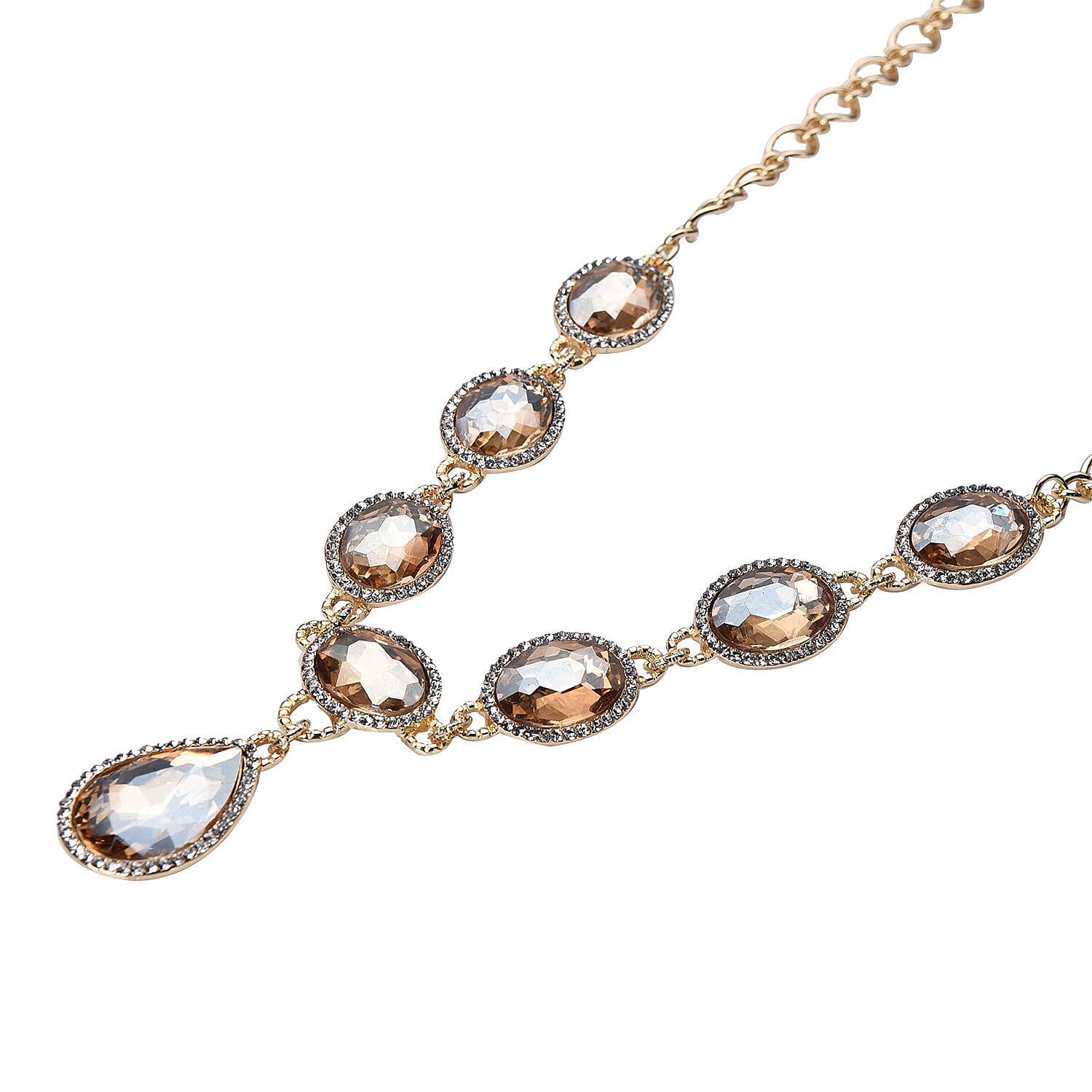 Simulated Champagne Quartz in Goldtone - Product card gallery slide 3 (9431393534207)