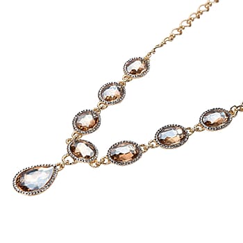 Simulated Champagne Quartz in Goldtone - Product card gallery slide 3 (10178563506489)