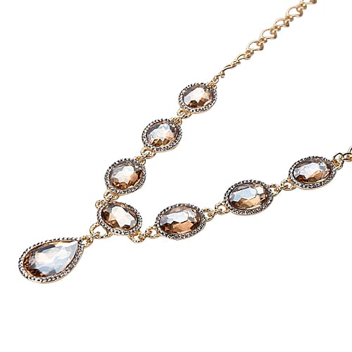 Simulated Champagne Quartz in Goldtone - Product card gallery slide 3 (9431393534207)