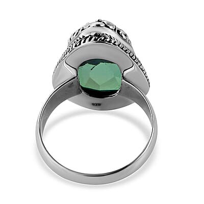 Bali Legacy Peacock Quartz (Triplet) Dragonfly Ring in Sterling Silver (Size 10.0) 18.10 ctw