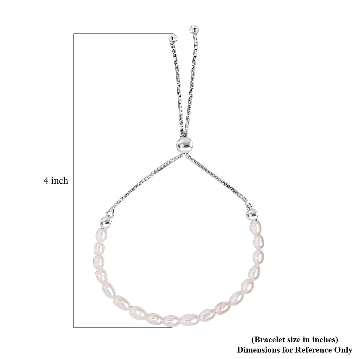 Freshwater Pearl 7-8mm Beaded Bolo Bracelet in Sterling Silver image number 4