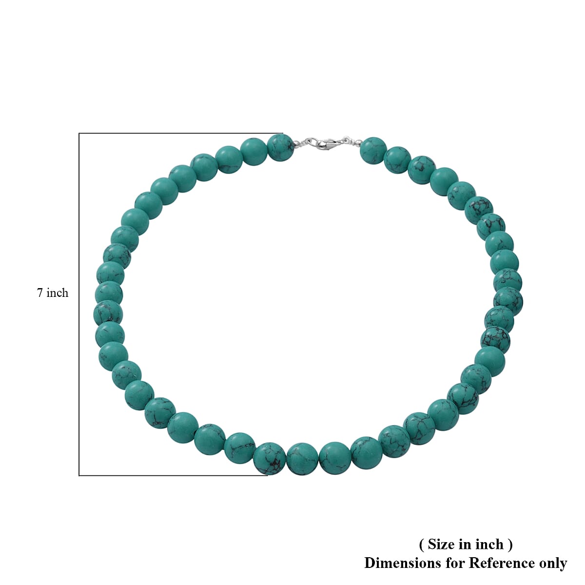 Constituted Green Howlite Beaded Necklace 18 Inches in Sterling Silver 250.00 ctw image number 4