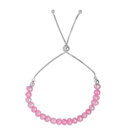 Pink Freshwater Pearl Beaded Bolo Bracelet in Sterling Silver image number 0