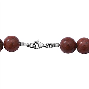Lyran Tiger Jasper (D) Beaded Necklace 18 Inches in Sterling Silver 250.00 ctw