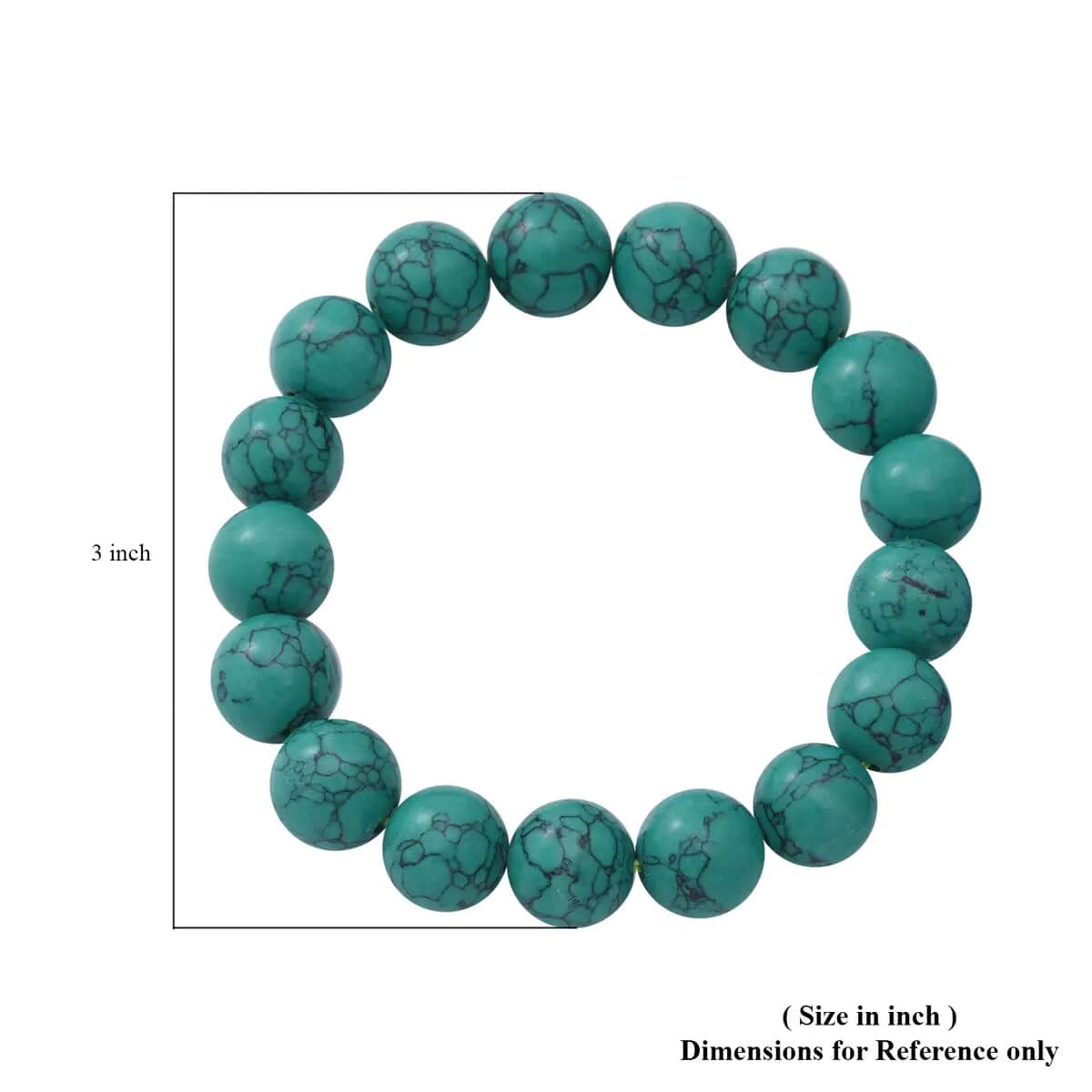 Constituted Green Howlite Beaded Stretch Bracelet 150.00 ctw, Adjustable Beads Bracelet, Beads Jewelry, Stretchable Bracelet image number 4