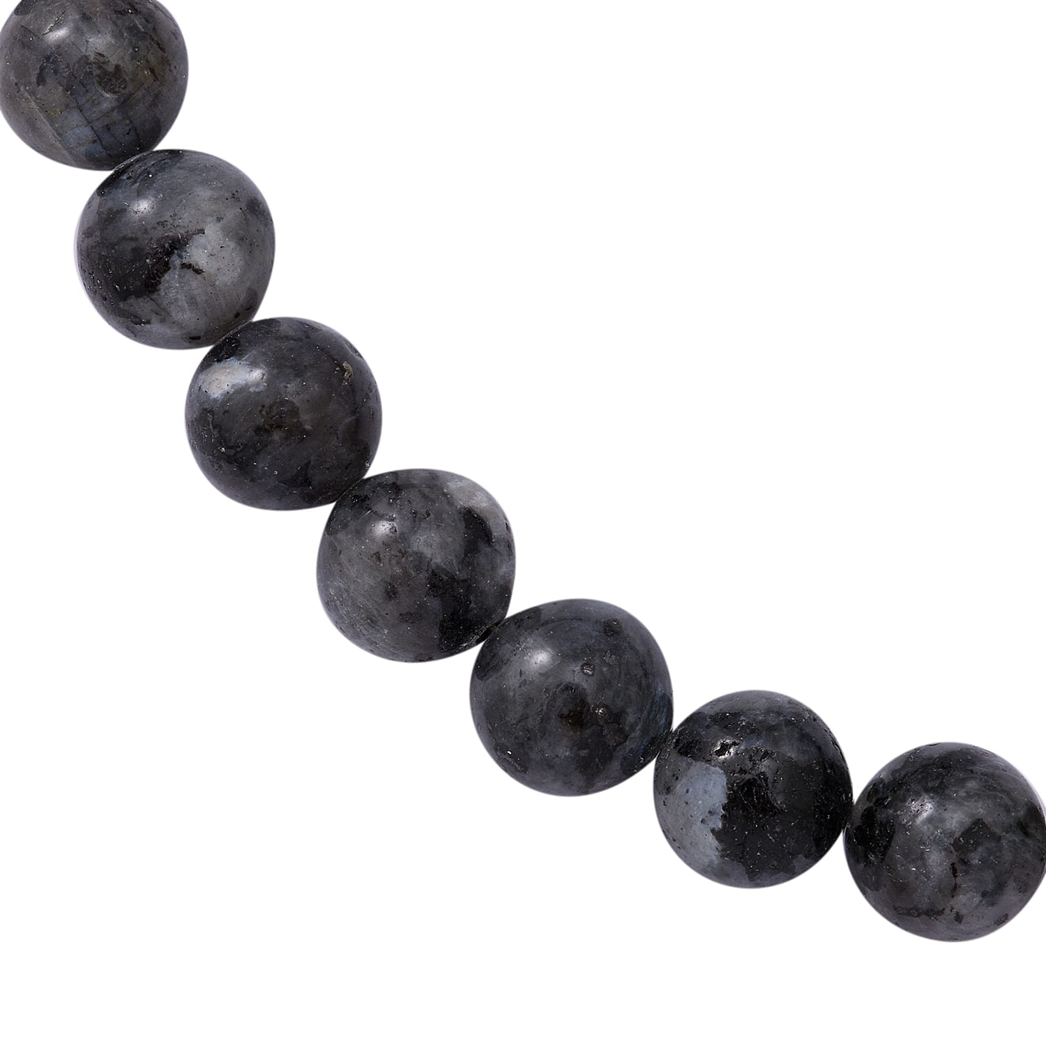Black Moonstone (D) Beaded Necklace 18 Inches in Sterling Silver 250.00 ctw