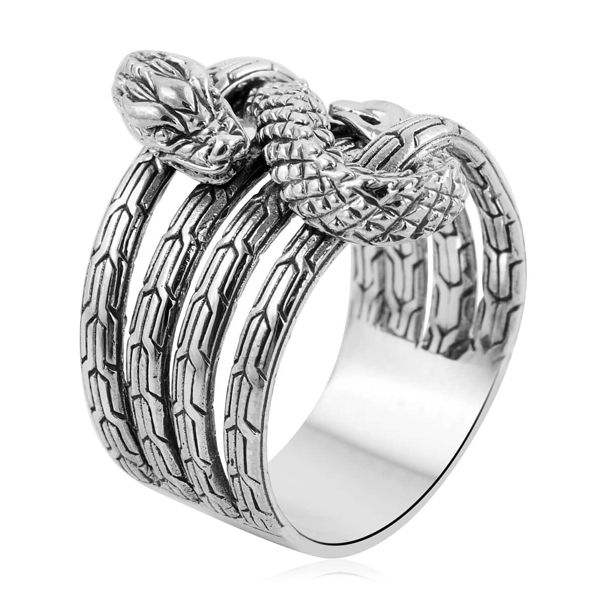 Bali Legacy Sterling Silver Dragon Ring, Silver Ring, Creature Ring, Silver Jewelry, Gifts For Her, Birthday Gifts 8.45 Grams (Size 5) image number 3