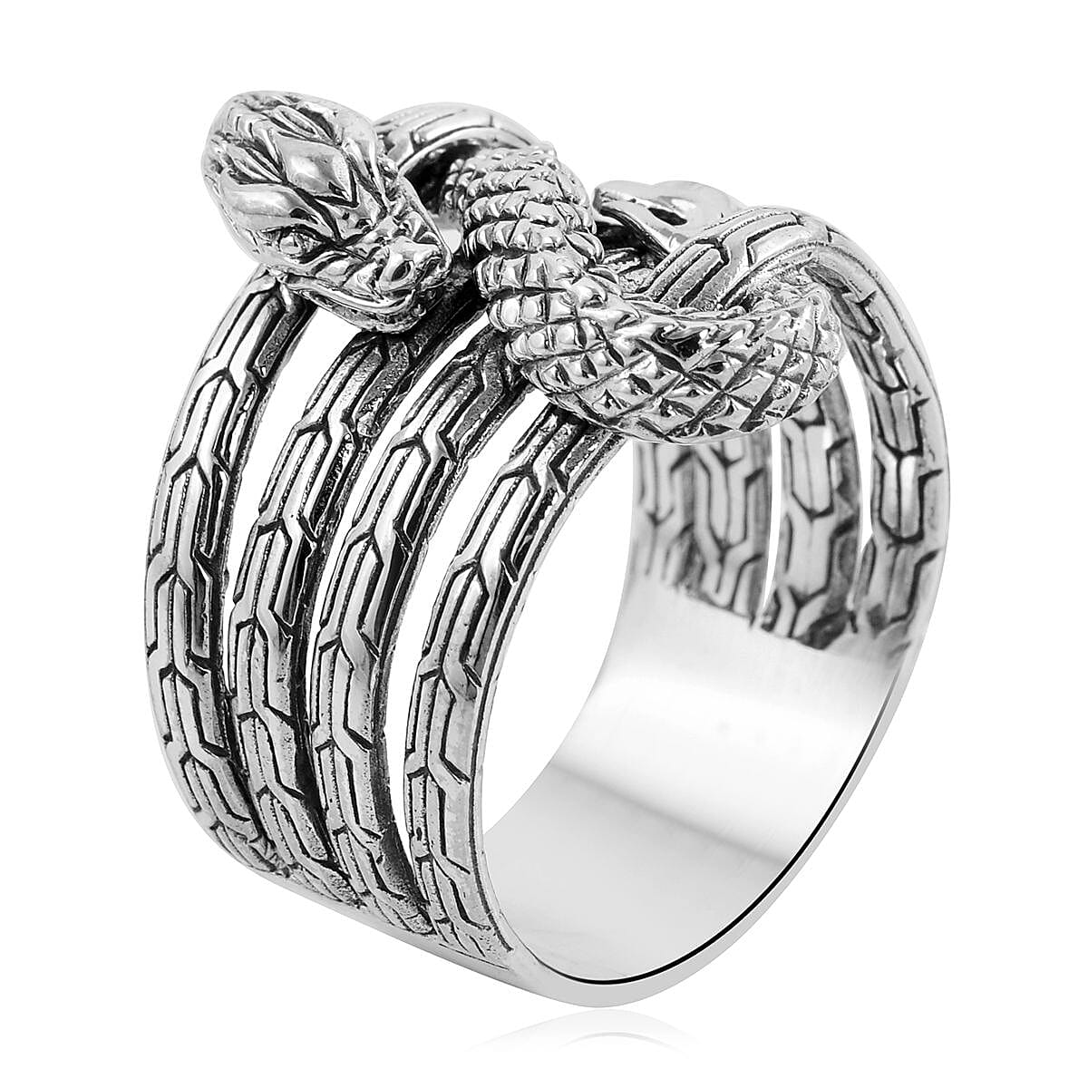 Bali Legacy Sterling Silver Dragon Ring, Silver Ring, Creature Ring, Silver Jewelry, Gifts For Her, Birthday Gifts 8.45 Grams (Size 7) image number 3