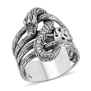 Mother’s Day Gift Bali Legacy Sterling Silver Dragon Ring, Silver Ring, Creature Ring, Silver Jewelry, Gifts For Her, Birthday Gifts 8.45 Grams (Size 9)