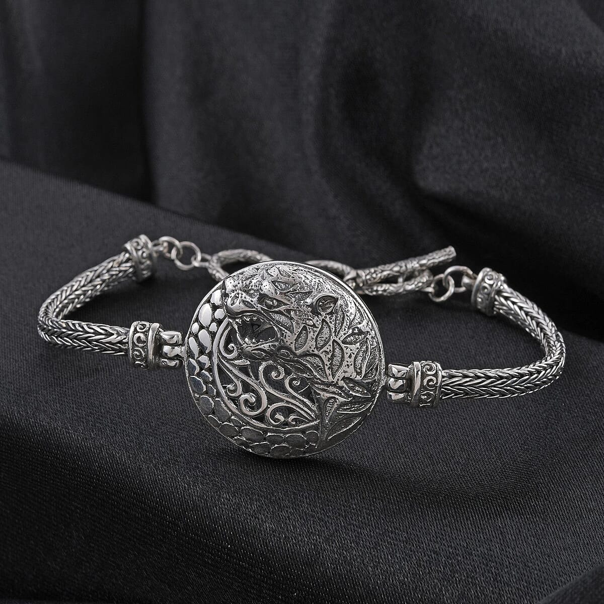 Bali Legacy Panther Bracelet in Sterling Silver 21.80 Grams (6.50-8.0In) image number 1