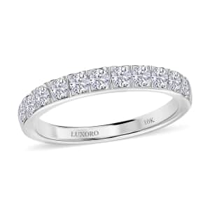 Luxoro 10K White Gold G-H SI Luxuriant Lab Grown Diamond Half Eternity Band Ring (Size 6.0) 2.20 Grams 0.50 ctw