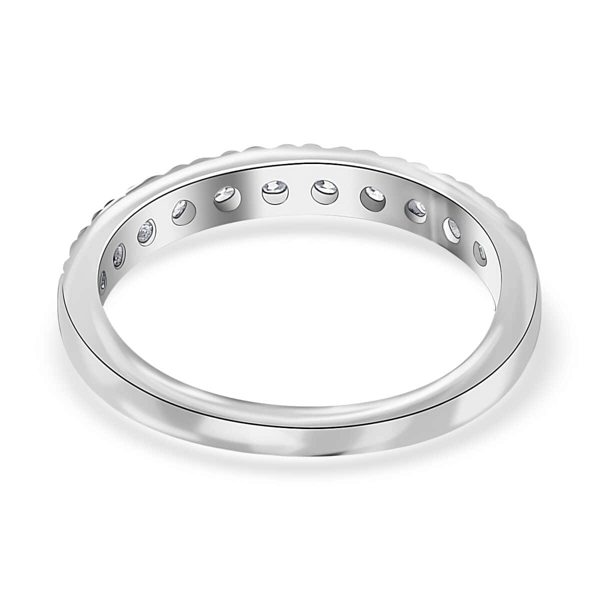 Luxoro 10K White Gold G-H SI Luxuriant Lab Grown Diamond Half Eternity Band Ring (Size 6.0) 2.20 Grams 0.50 ctw image number 4