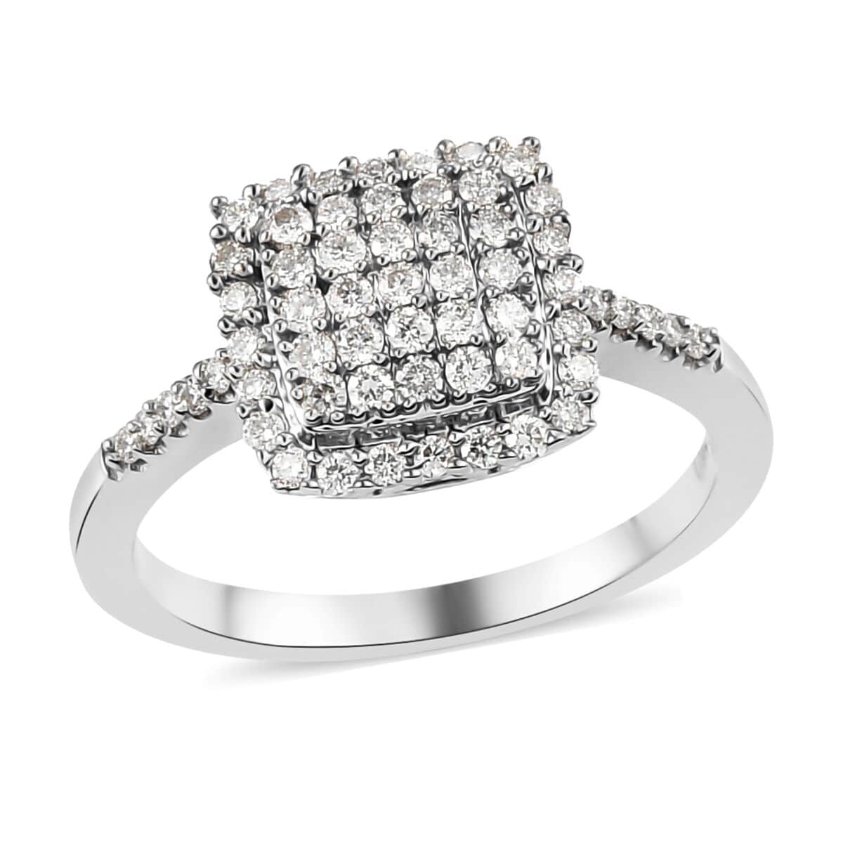 Luxuriant Lab Grown Diamond G-H SI Cocktail Ring in Platinum Over Sterling Silver (Size 10.0) 0.50 ctw image number 0