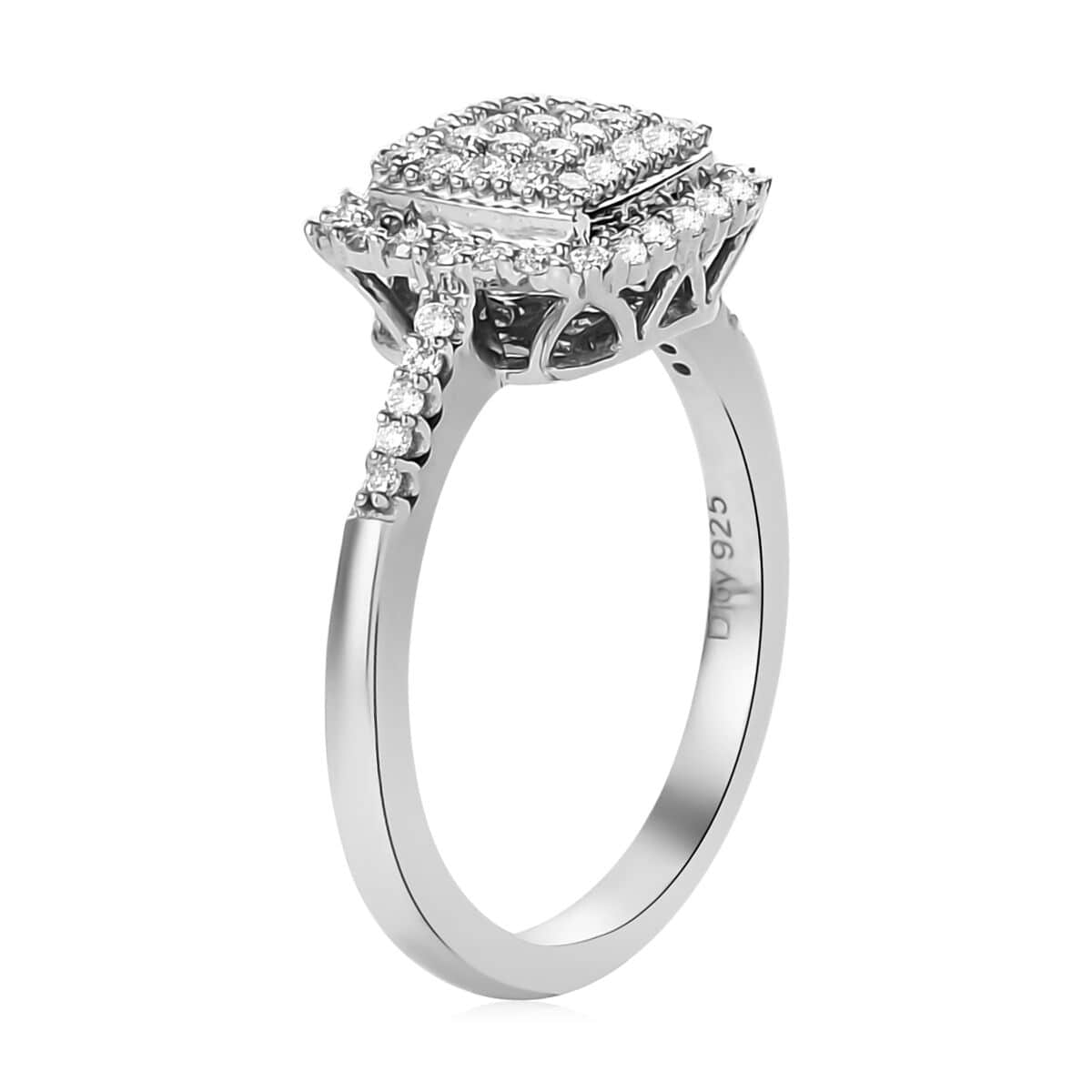 Luxuriant Lab Grown Diamond G-H SI Cocktail Ring in Platinum Over Sterling Silver (Size 10.0) 0.50 ctw image number 3