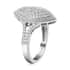 Luxuriant Lab Grown Diamond G-H SI Elongated Ring in Platinum Over Sterling Silver (Size 7.0) 0.75 ctw image number 3