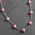 Pink Freshwater Pearl Station Necklace 18 Inches in Sterling Silver image number 1