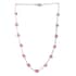 Pink Freshwater Pearl Station Necklace 18 Inches in Sterling Silver image number 3