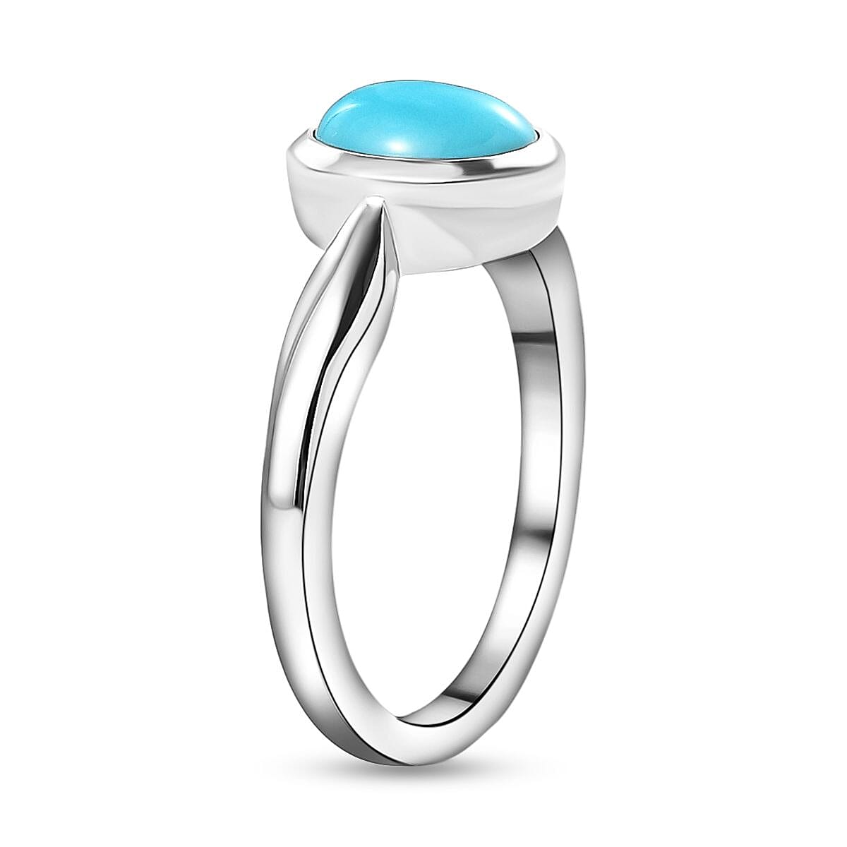 Sleeping Beauty Turquoise 1.12 ctw Ring in Platinum Over Sterling Silver (Size 10)