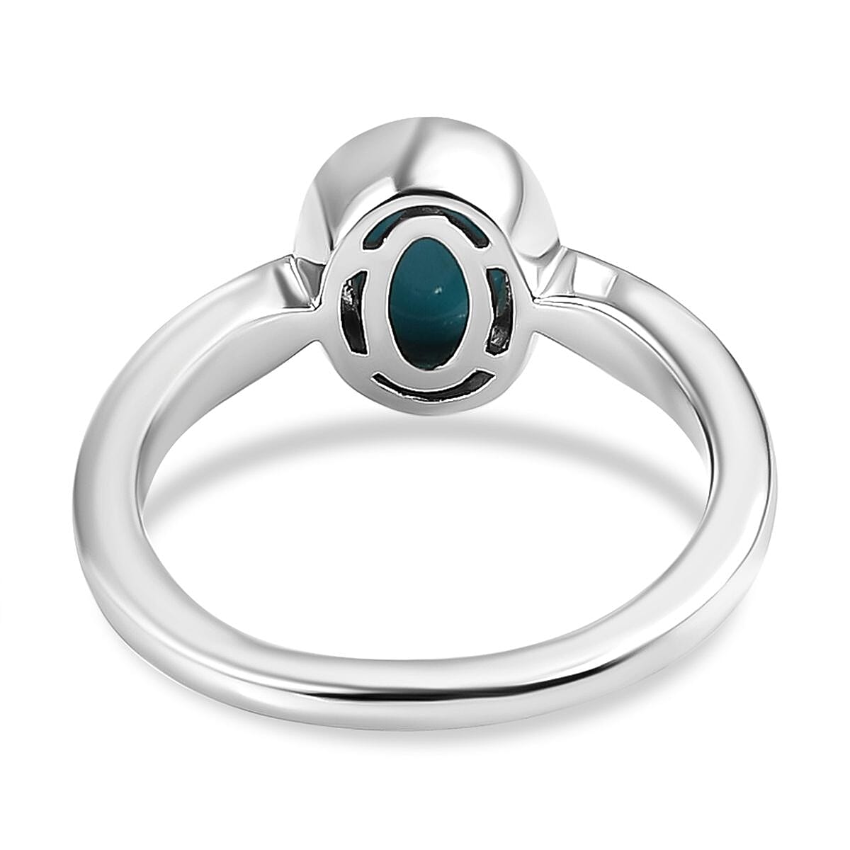 Sleeping Beauty Turquoise 1.12 ctw Ring in Platinum Over Sterling Silver (Size 10)