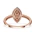 Natural Champagne Diamond Marquee Shape Ring in Rhodium and Vermeil Rose Gold Over Sterling Silver (Size 10.0) 0.50 ctw image number 4