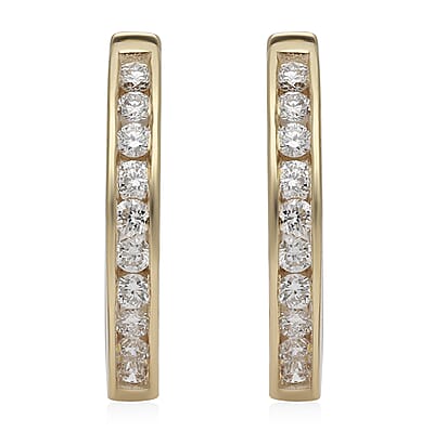 10K Yellow Gold G-H SI Lab Grown Diamond Hoop Earrings 1.00 ctw