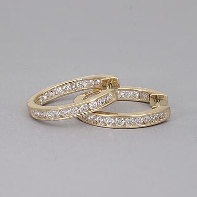 10K Yellow Gold G-H SI Lab Grown Diamond Hoop Earrings 1.00 ctw