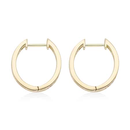 10K Yellow Gold G-H SI Luxuriant Lab Grown Diamond Hoop Earrings 1.00 ctw image number 3