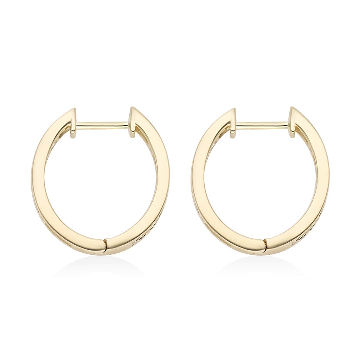 10K Yellow Gold G-H SI Luxuriant Lab Grown Diamond Hoop Earrings 1.00 ctw image number 3