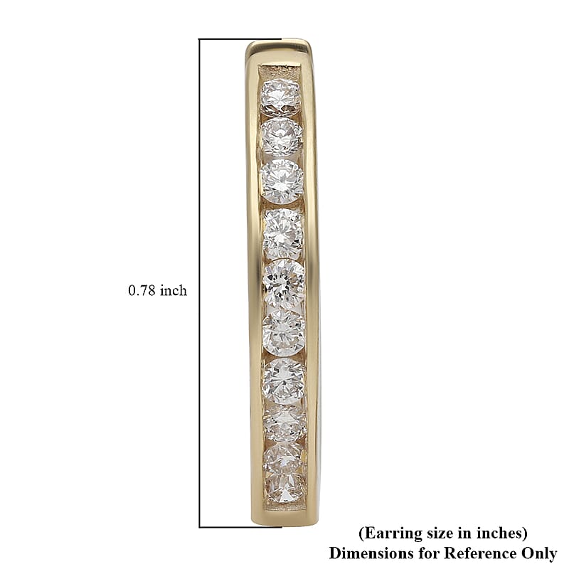 10K Yellow Gold G-H SI Lab Grown Diamond Hoop Earrings 1.00 ctw