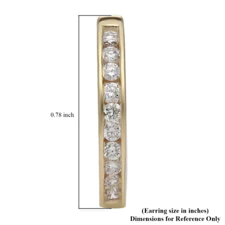 10K Yellow Gold G-H SI Luxuriant Lab Grown Diamond Hoop Earrings 1.00 ctw image number 4