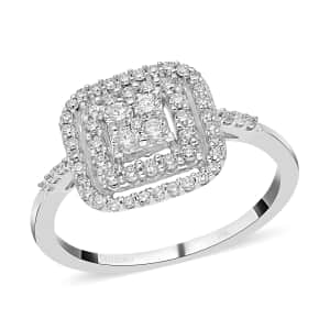 10K White Gold G-H SI Luxuriant Lab Grown Diamond Cocktail Ring (Size 10.0) 0.50 ctw