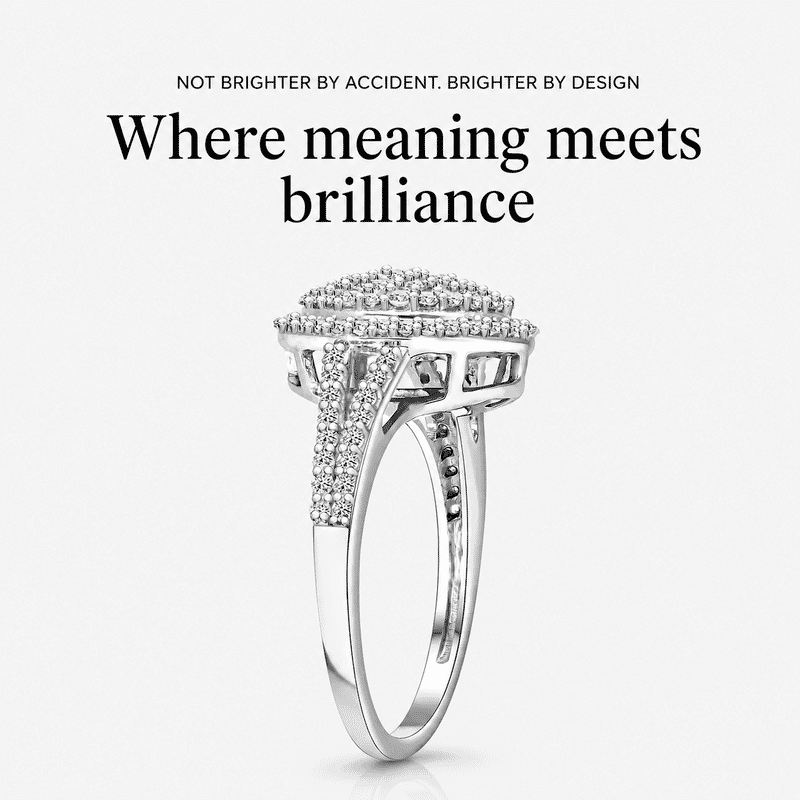 10K White Gold G-H SI Luxuriant Lab Grown Diamond Cocktail Ring (Size 6.0) 1.00 ctw